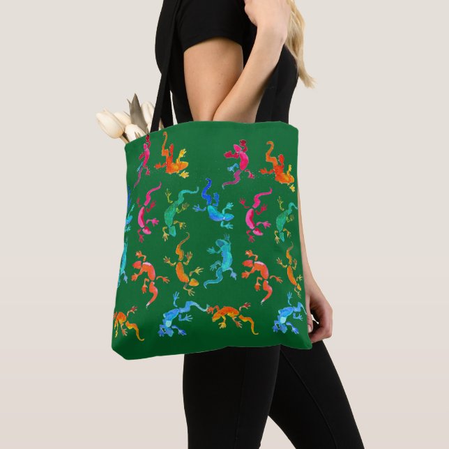 Wildlife gecko reptile eco nature tote bag (Close Up)