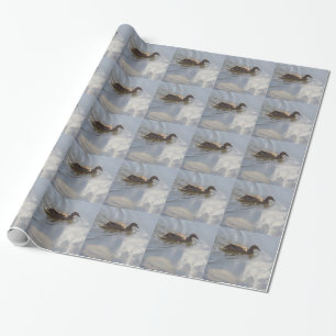 Wildlife Goose swimming in Lake, Nature, Bird Wrapping Paper