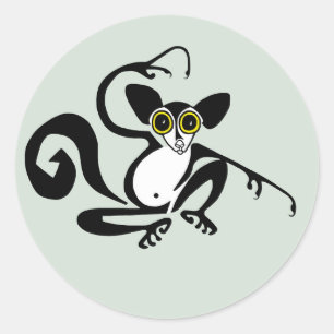 Wildlife - Graphic AYE-AYE - Primate - Lemur Classic Round Sticker