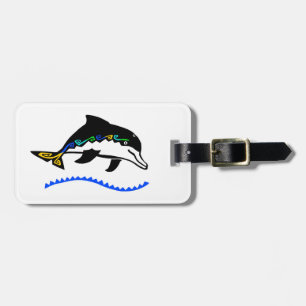 Wildlife - Graphic DOLPHIN- Marine - Oceans - Luggage Tag