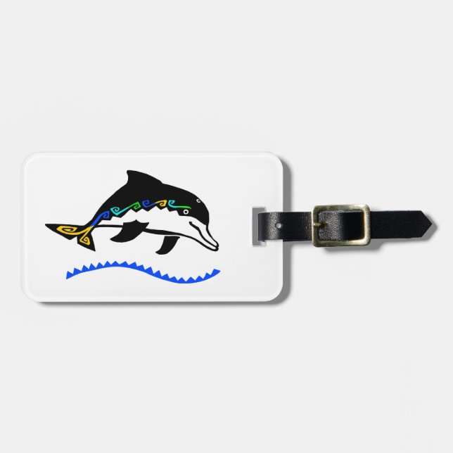 Wildlife - Graphic DOLPHIN- Marine - Oceans - Luggage Tag (Front Horizontal)