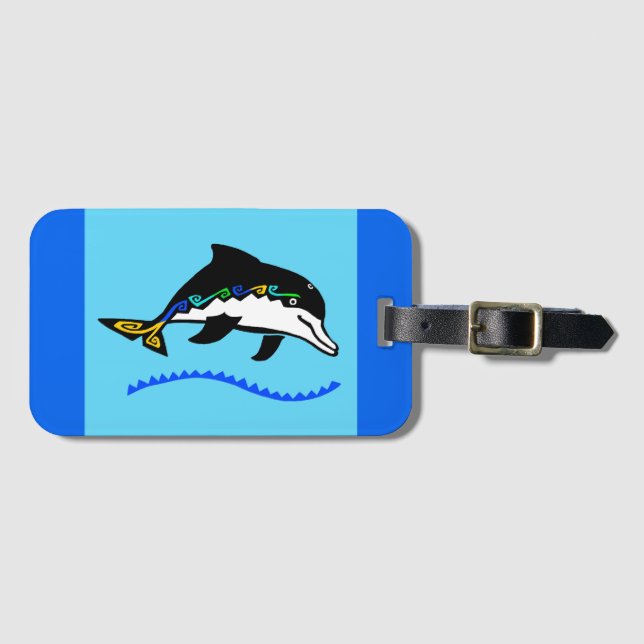 Wildlife-  Happy DOLPHIN - Travel - - Nature -- Luggage Tag (Front Horizontal)