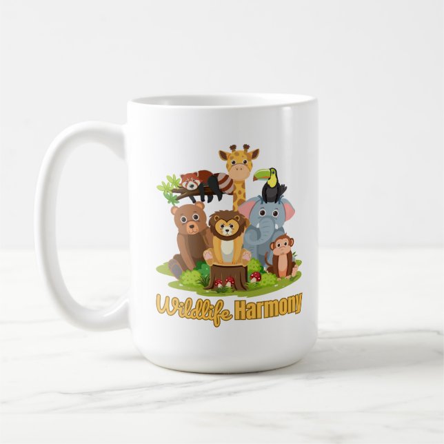 Wildlife Harmony for animal lover Coffee Mug (Left)