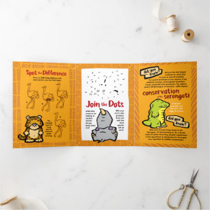 Wildlife Hippo Puzzle Greeting Card Trifold 