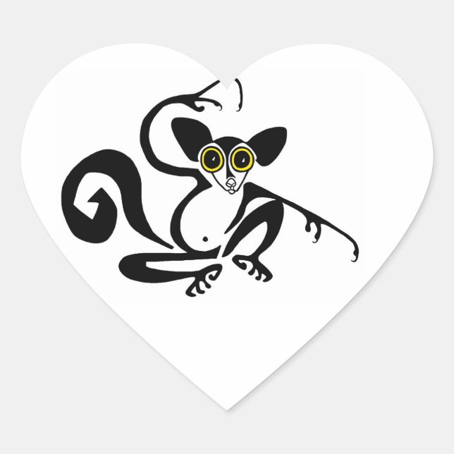  Wildlife -  I love AYE-AYES -Primate -Madagascar Heart Sticker (Front)