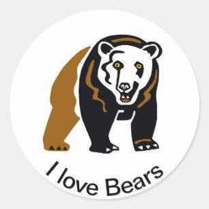 Wildlife -  I love BEARS- Animal lover - Nature  Classic Round Sticker