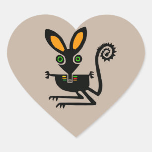 Wildlife - I love BILBIES - Marsupial- Nature Heart Sticker