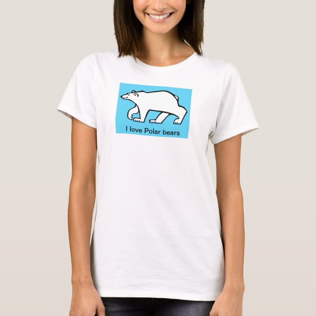 Wildlife - I love POLAR BEARS - Animal graphic -  T-Shirt (Front)