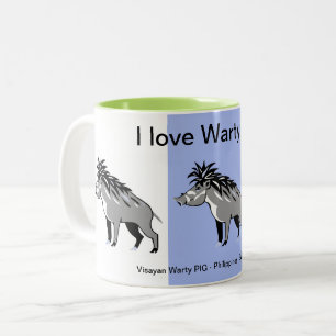Wildlife -  I love Warty PIGS- Animal lover -  Two-Tone Coffee Mug