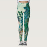 Wildlife in Tropical Jungle Painting Leggings<br><div class="desc">Restored vintage painting of wildlife animals in tropical jungle by Henri Rousseau in the early 20th century.</div>