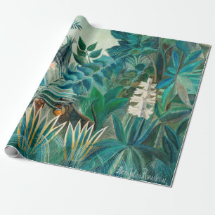 Wildlife in Tropical Jungle Painting Wrapping Paper