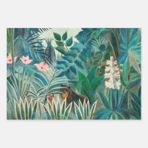 Wildlife in Tropical Jungle Painting Wrapping Paper Sheet