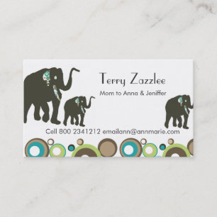 Wildlife Jungle Mummy Elephant  Safari Calling Card