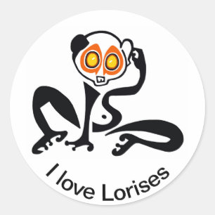 Wildlife - Kawaii - I love LORISES -Nature - Classic Round Sticker