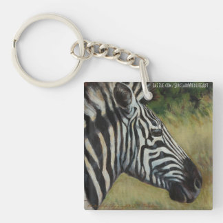 Wildlife Key Chain with Zebra and Rhino