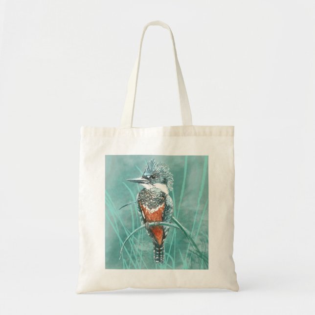 Wildlife Kingfisher Bird Nature Art Tote Bag (Front)