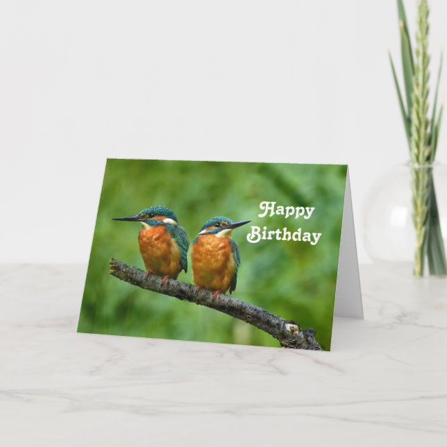 Wildlife Kingfisher Photo Birthday Card (Front)