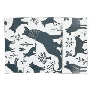 Wildlife Landscape Silhouette Pattern – Design 2 Pillowcase