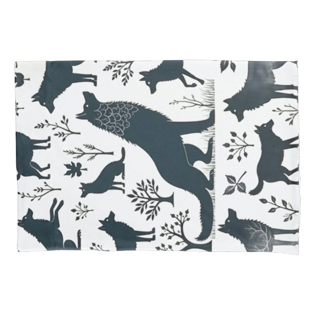 Wildlife Landscape Silhouette Pattern – Design 2 Pillowcase (Front)