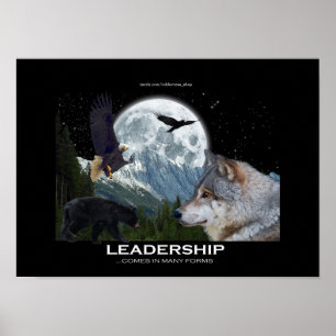 Wildlife Leadership Motivational Art Poster