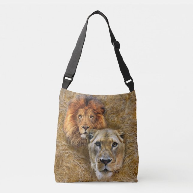 Wildlife- Lion & Lioness Crossbody Bag (Front)