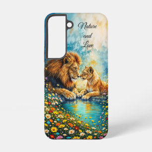 Wildlife Lion Lioness fantasy romantic art Samsung Galaxy Case
