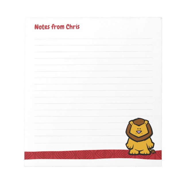 Wildlife Lion Note Pad (Front)