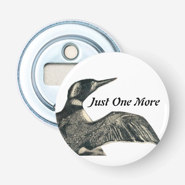 Wildlife Loon Bottle Opener, Pocket size Opener (Front)