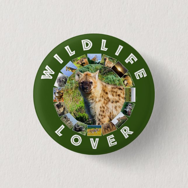 Wildlife Lover Spotted Hyena 3 Cm Round Badge (Front)