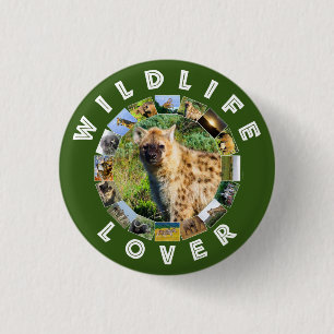 Wildlife Lover Spotted Hyena 3 Cm Round Badge