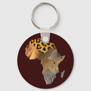 Wildlife Map of AFRICA Keychain