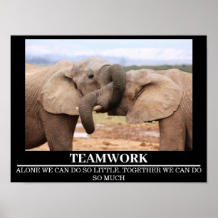 Wildlife Motivational Posters Elephant Teamwork