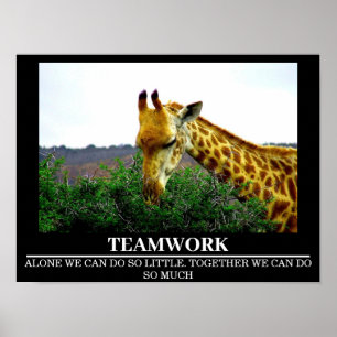 Wildlife Motivational Posters Giraffe Teamwork