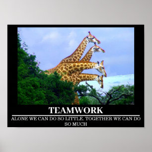 Wildlife Motivational Posters Giraffe Teamwork