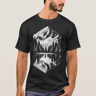 Wildlife Mountain Landscape Reflection Forest T-Shirt