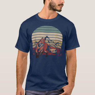 Wildlife Mountains Hiking Retro Nature Forest Anim T-Shirt