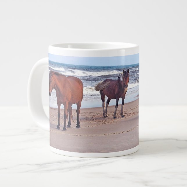 Wildlife mug, wild horses large coffee mug (Front Left)