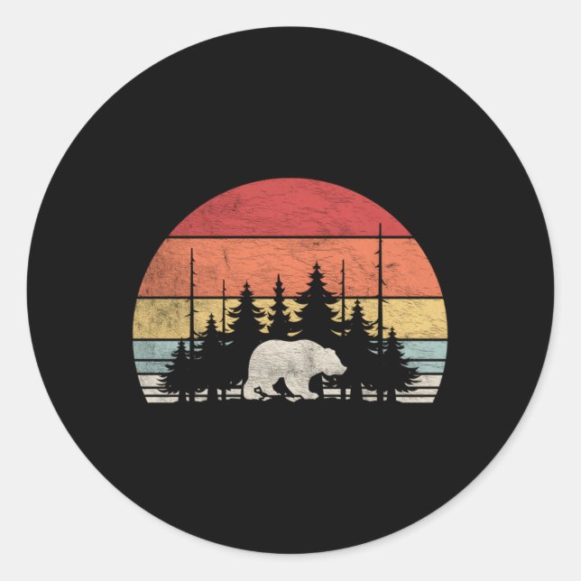 Wildlife Nature Animal Bear Outdoor Forest Classic Round Sticker (Front)