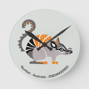 Wildlife  - NUMBAT - Endangered species- Australia Round Clock