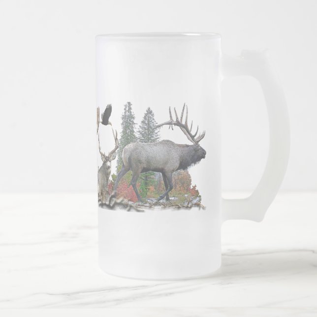 Wildlife of north America Frosted Glass Beer Mug (Right)