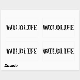 Wildlife Outdoors Animals Nature Forest Typography Rectangular Sticker