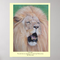 wildlife painting of big cat roaring lion