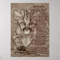wildlife painting of cougar kitten with poem 