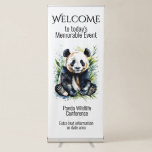 Wildlife Panda Bear Gathering Retractable Banner