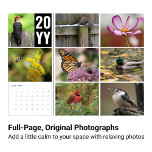 Wildlife Photography Calendar<br><div class="desc">Popular wildlife favourites like birds, butterflies, bees, rabbits, squirrels, and autumn leaves fill the pages of this organic nature and wildlife photography calendar. After the year is over, cut off the spine to enjoy 12 frame-worthy nature photos for years to come. I hope you will enjoy this colourful calendar full...</div>