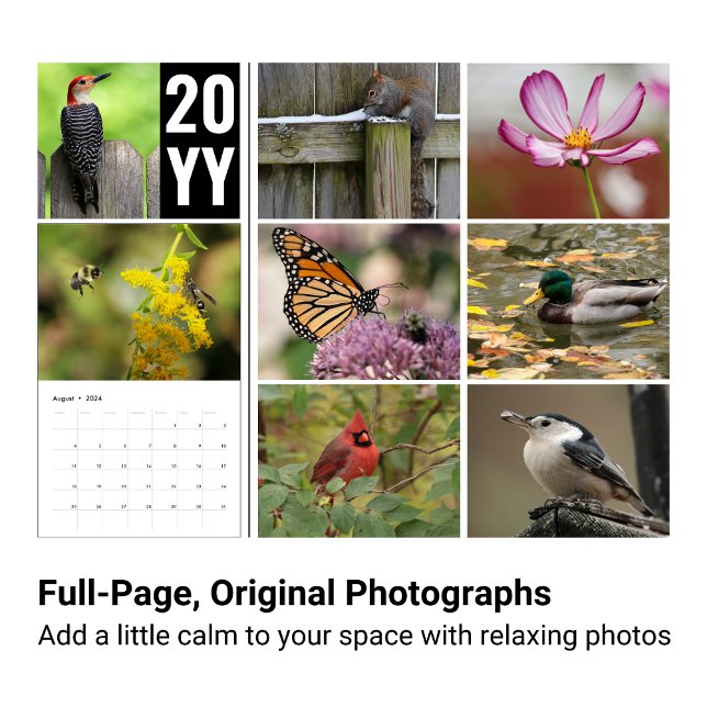Wildlife Photography Calendar  (Nature photography calendar features simple images to bring beauty to your year.)