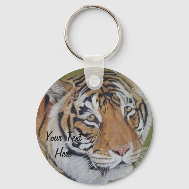 wildlife picture of big cat tiger  key ring (Front)