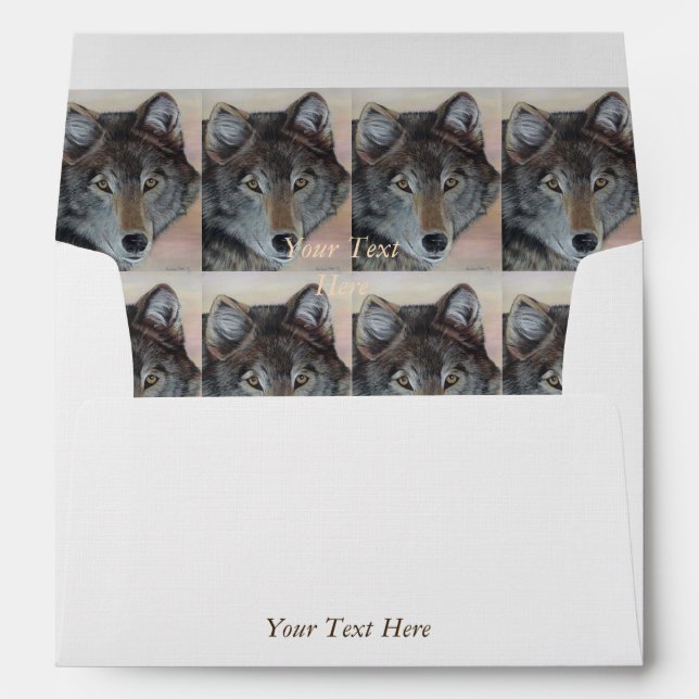 wildlife picture of sunset and grey wolf envelope (Back (Bottom))