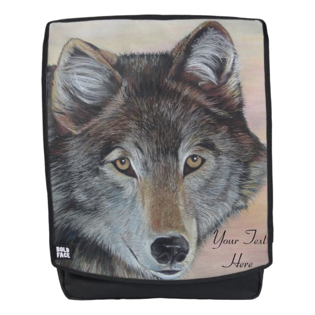wildlife pictures of wolves grey wolf backpack (Front)