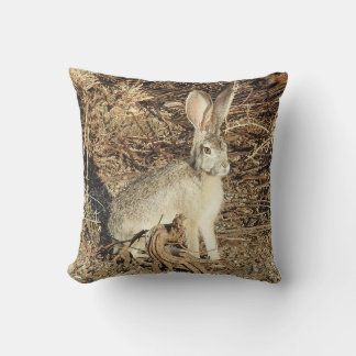 Wildlife pillow, jackrabbit  cushion
